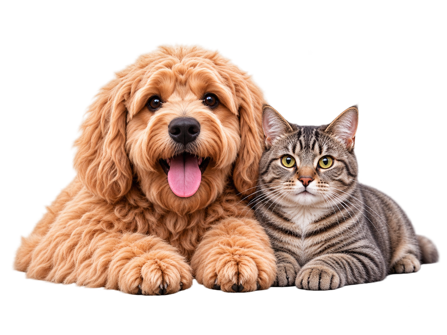 Happy dog and cat